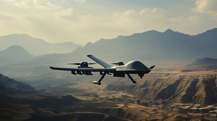 Fototapeta na wymiar A military drone in flight