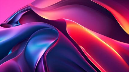 Vibrant fluid abstract waves. Smooth and shiny shape