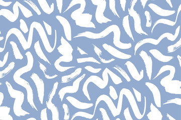 Modern minimalist abstract doodle brush stroke painting seamless pattern. Stylish wavy marble background prints. Paint line background vector illustration. Hipster seamless pattern