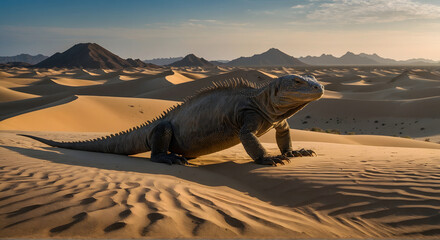 Komodo dragon in the desert
