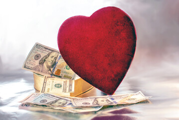 For the love of money. concept of someone who loves money above all else