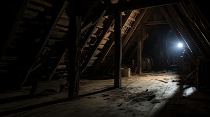 A ghostly presence in an old, forgotten attic - Powered by Adobe