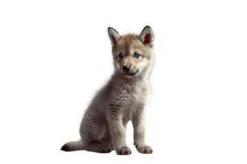 Obraz premium A baby wolf on transparent background png