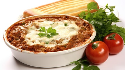 Harmony on a Plate: Exquisite Symphony of Spaghetti, Bread, Tomatoes, and Parsley