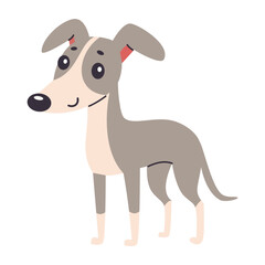 Cute Chuhuahua dog. Flat vector illustration in children's style. Vector illustration