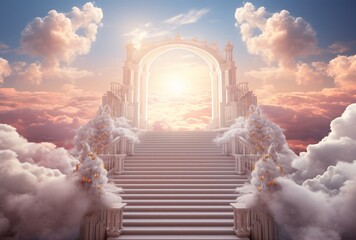 a stairway leading to the sky - Powered by Adobe