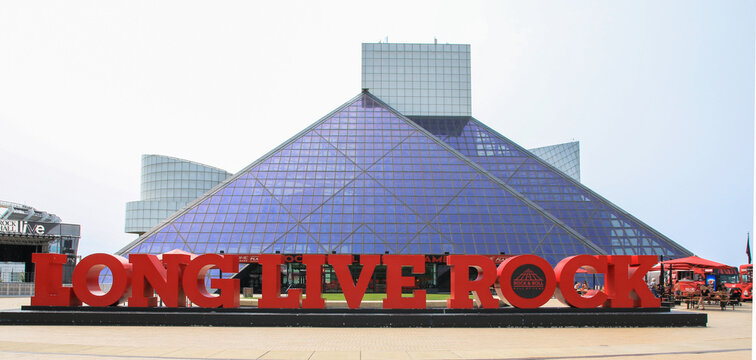 Long Live Rock sign stands in front of the Rock and Roll Hall of Fame