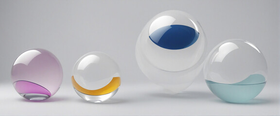 Set of abstract spheres, 3d render
