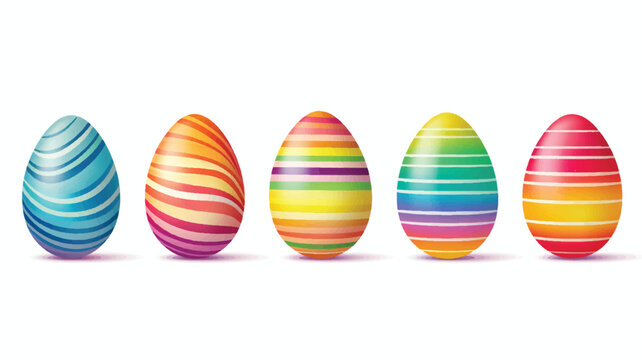 Easter eggs lined up with different colors.