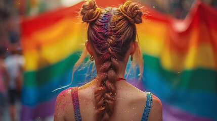 Obraz premium Celebrating pride month. LGBTQ community, support, gay pride month, Equality symbols 
