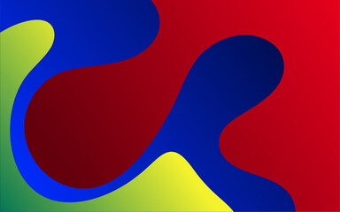 a colorful abstract design with a blue, yellow and red 