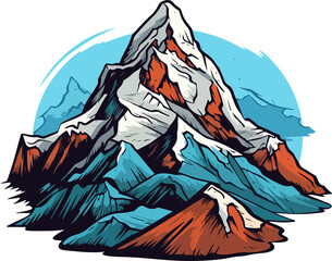 mountain illustration isolated on transparent background. 
