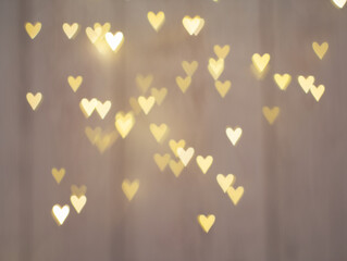 An isolated blurry heart shape bokeh for vintage background, . A valentine's day concept with  copy space 