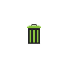 Trash can icon flat vector design