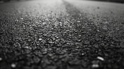 Asphalt texture is a common material used in various surfaces like roads and pavements. It often features a coarse, granular appearance, with dark gray or black coloration - obrazy, fototapety, plakaty