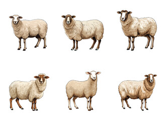 sheep vector illustration isolated on white background. 
