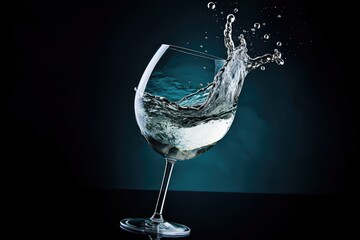 clear water pouring into wineglass