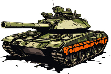 tank vector illustration isolated on transparent background. 
