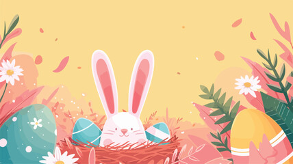 Easter poster and banner template with Easter.