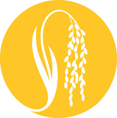 Rice logo. Isolated rice on white background