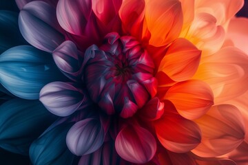 Fototapeta premium hot and cold dahlia flower background
