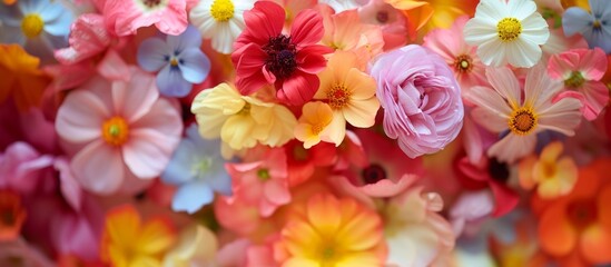 Fototapeta na wymiar Vibrant Daily Beauty: A Colorful Background Bursting with Flowers