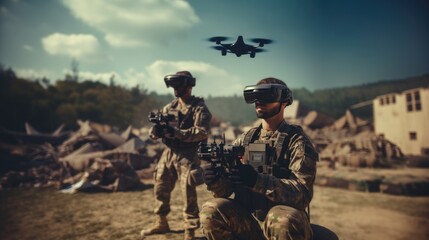 drone operator soldier on a war or counterterroristic operation