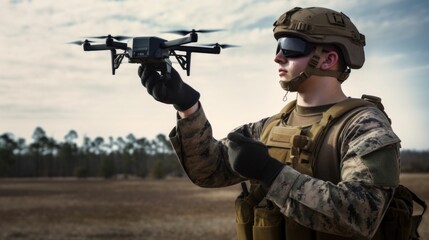 drone operator soldier on a war or counterterroristic operation
