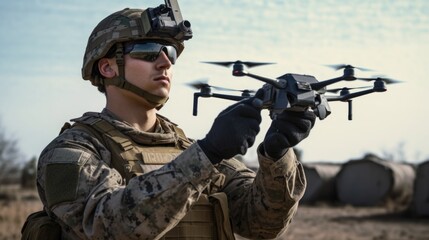 drone operator soldier on a war or counterterroristic operation