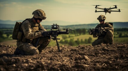 drone operator soldier on a war or counterterroristic operation