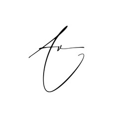 A hand-drawn signature logo design template