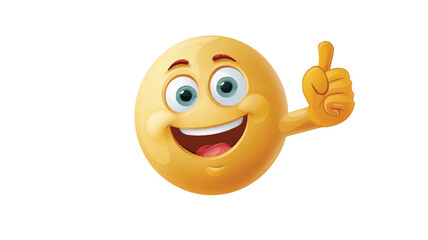 Emoticon showing thumb up vector illustration.