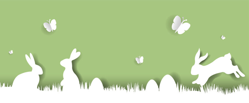 Easter Border Isolated Green Background
