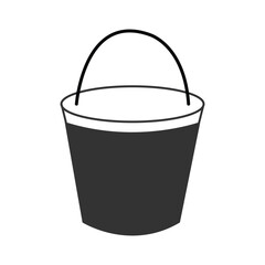 Bucket icon housekeeping cleaning tool. Black symbol isolated on white background. Vector illustration. Eps file 277.