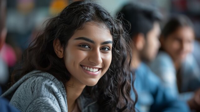 heerful Connections: Diverse Indian Women Team in Smart Casual Attire, Muted Color Palette generative aif