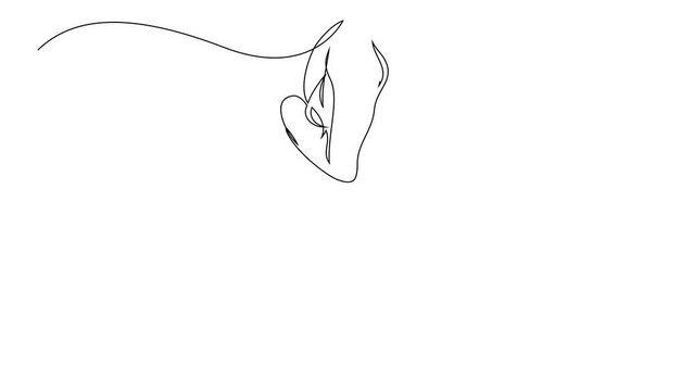 Female body wearing jeans. Young beautiful girl, continuous line drawing animation