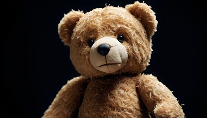 Sage Teddy bear isolated on dark background