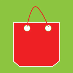 Color market shopping bag object design. Shopping bag icons isolated on green background. Vector Illustration. Eps file 275.
