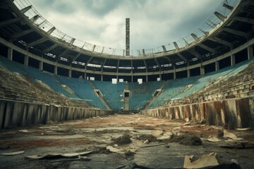 the abandoned destroyed stadium