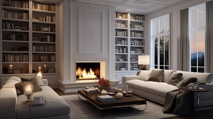 Timeless Modernity: Classic Contemporary Living Room with Sleek Elegance