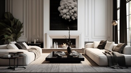 Timeless Modernity: Classic Contemporary Living Room with Sleek Elegance