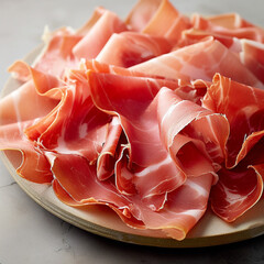 jambon sec finement tranch&eacute; - IA Generated