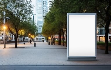 City urban town white blank billboard mock up background. Promotion marketing