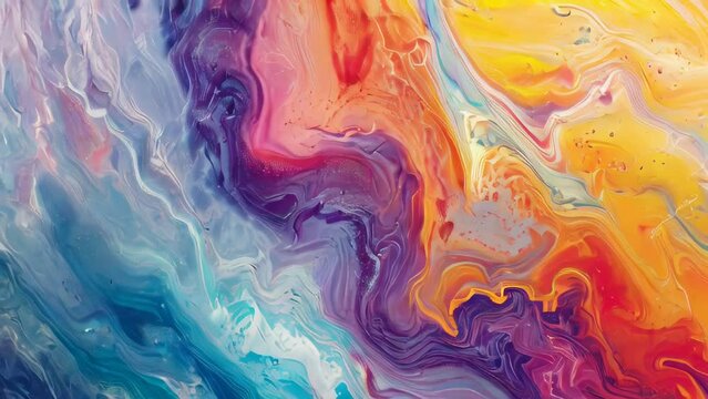 Abstract background of acrylic paint in marbling style. Colorful liquid texture