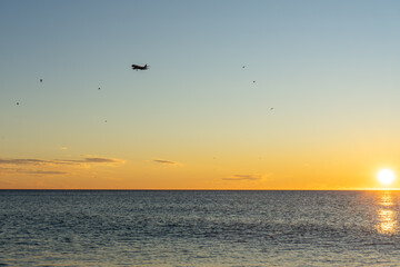Sunrise over Mediterranean Sea, Costa del Sol, Malaga, Spain