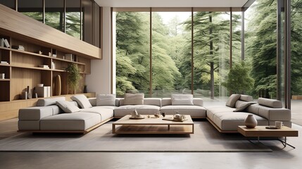 Sleek Sophistication: Designer Minimalist Living Room with Refined Lines