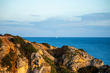 Algarve coast outside Lagos, Portugal. Portuguese beaches and shores.