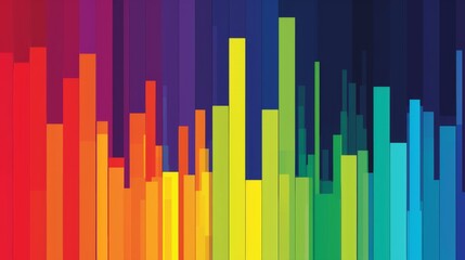Colorful Abstract Bar Graph  | Rainbow Lines  Background