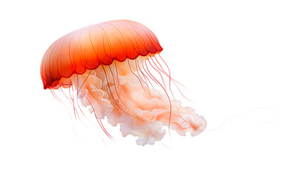 A beautiful orange jellyfish isolated on white background png