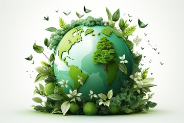 save the green planet concept with green Earth globe, Earth Day.